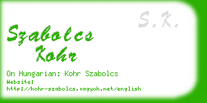 szabolcs kohr business card